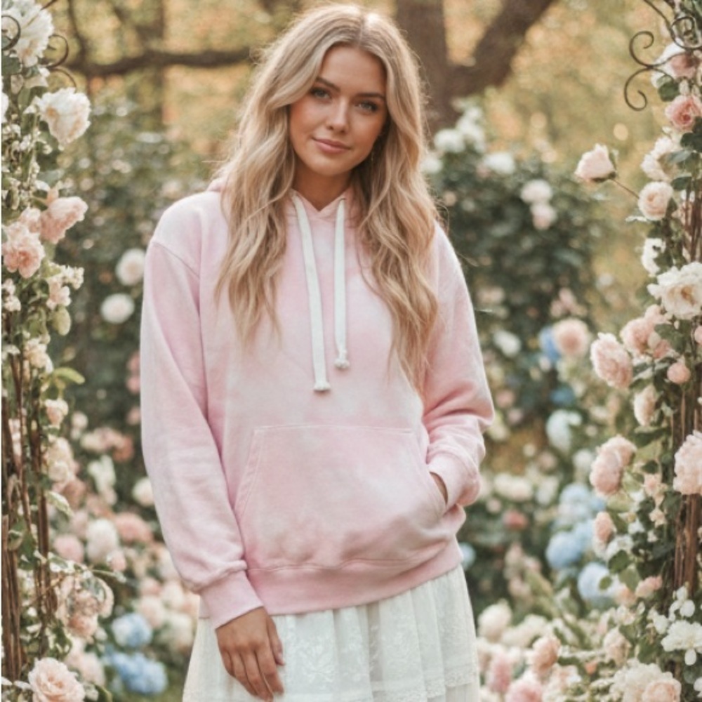 Katie J NYC Blush Tie-Dye Hoodie - large/12